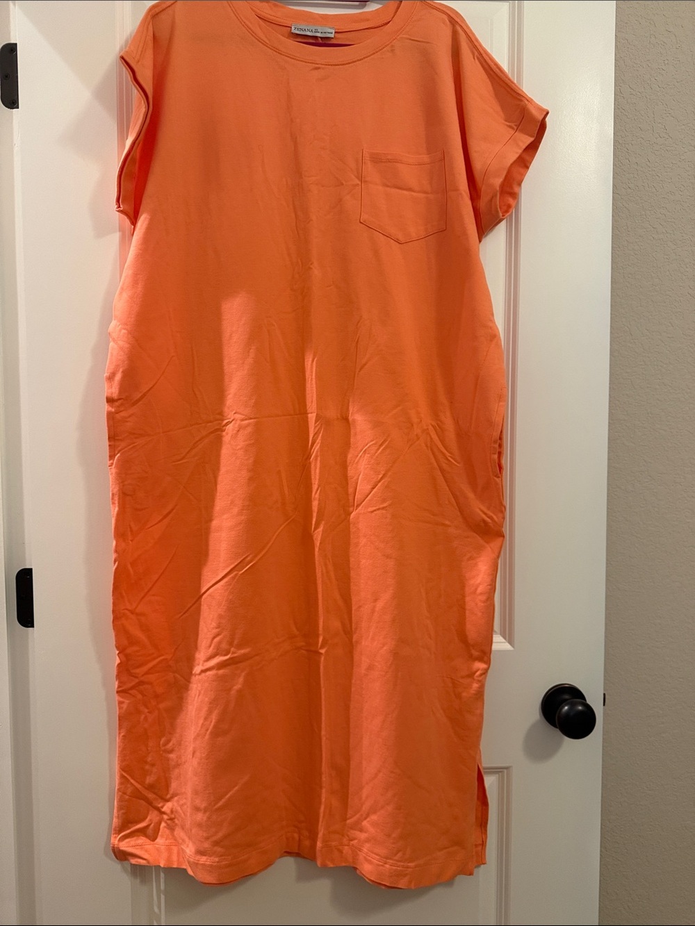 Zenana Relaxed Orange Maxi Dress with Pockets